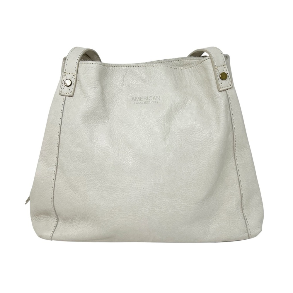American Leather Co. Liberty Shopper White/Cream Shoulder Bag